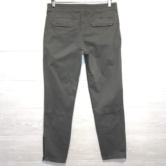 219. Club Monaco Cotton Twill Utility-Style. Stretch Pants Army Green - Picture 5 of 7